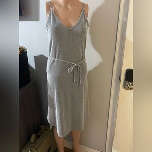 O'Neill Light Gray Ribbed Midi Dress